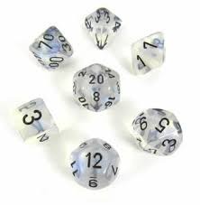 7 Aquerple w/Black Borealis Polyhedral Dice Set - CHX27420